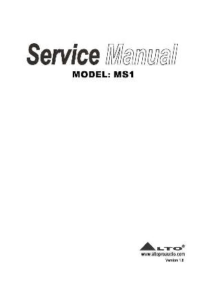 Сервисная инструкция Alto MS-1 ― Manual-Shop.ru