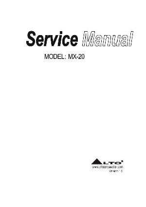 Сервисная инструкция Alto MX-20 ― Manual-Shop.ru