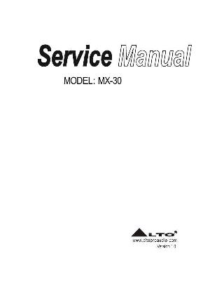 Сервисная инструкция Alto MX-30 ― Manual-Shop.ru