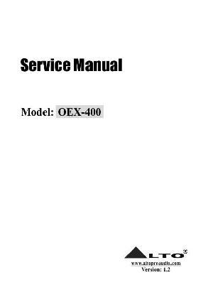 Сервисная инструкция Alto OEX-400 ― Manual-Shop.ru