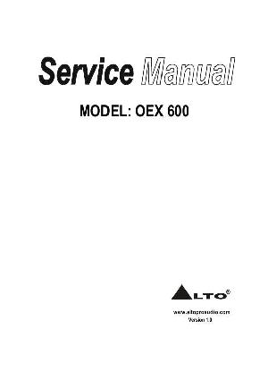 Сервисная инструкция Alto OEX-600 ― Manual-Shop.ru