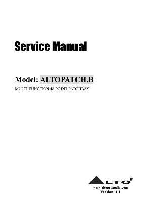 Сервисная инструкция Alto PATCH.B ― Manual-Shop.ru
