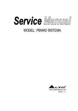 Сервисная инструкция Alto PBM4D SISTEMA ― Manual-Shop.ru