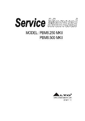 Сервисная инструкция Alto PBM8.250, PBM8.500 MKII ― Manual-Shop.ru