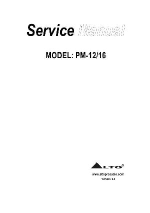 Сервисная инструкция Alto PM-12, PM-16 ― Manual-Shop.ru