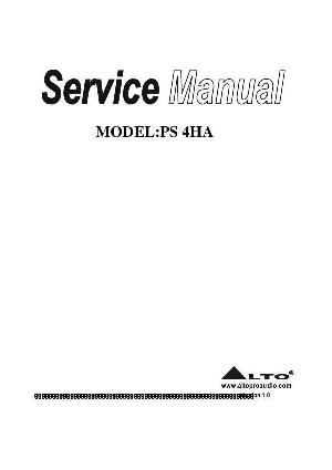 Сервисная инструкция Alto PS-4HA ― Manual-Shop.ru