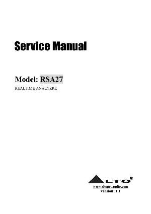 Сервисная инструкция Alto RSA27 ― Manual-Shop.ru