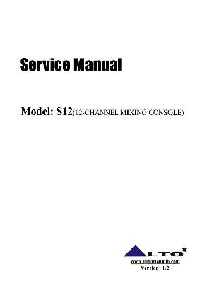 Сервисная инструкция Alto S-12 ― Manual-Shop.ru