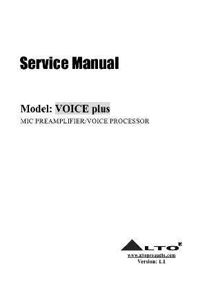Сервисная инструкция Alto VOICE-PLUS ― Manual-Shop.ru