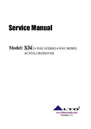 Сервисная инструкция Alto X34 ― Manual-Shop.ru