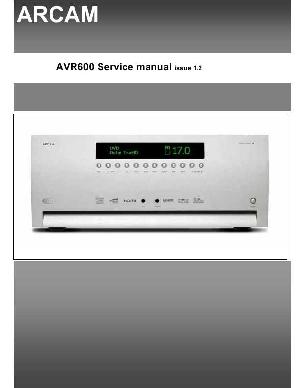 Сервисная инструкция Arcam AVR-600 ― Manual-Shop.ru