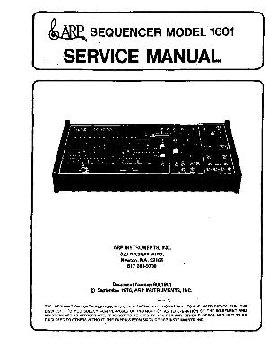 Service manual ARP 1601 SEQUENCER ― Manual-Shop.ru
