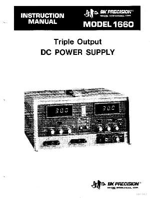 Service manual B&K 1660 TRIPLE OUTPUT DC POWER SUPPLY ― Manual-Shop.ru