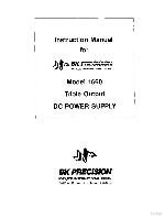 Service manual B&K 1660 TRIPLE OUTPUT DC POWER SUPPLY