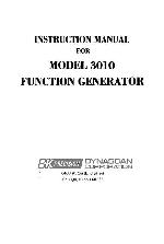 Сервисная инструкция B&K 3010 FUNCTION GENERATOR