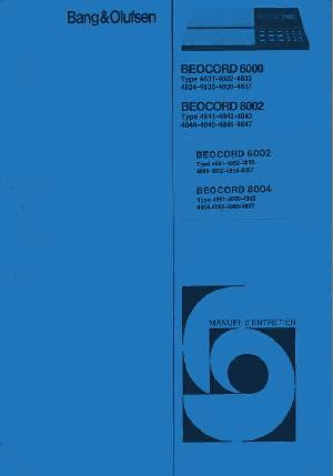 Service manual Bang&Olufsen BEOCORD 6000, 6002, 8002, 8004 (Schematics) ― Manual-Shop.ru