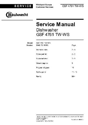 Service manual Bauknecht GSF-4761TW-WS ― Manual-Shop.ru