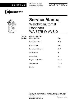 Service manual Bauknecht WA-7575 ― Manual-Shop.ru