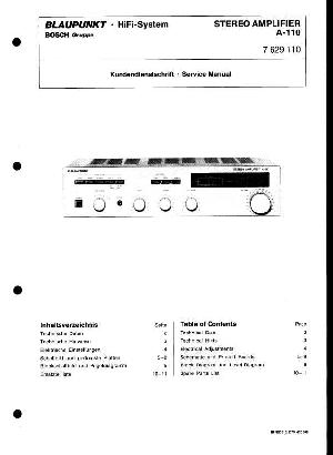 Сервисная инструкция Blaupunkt A-110 ― Manual-Shop.ru