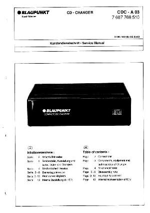 Сервисная инструкция Blaupunkt CDC-A03 ― Manual-Shop.ru