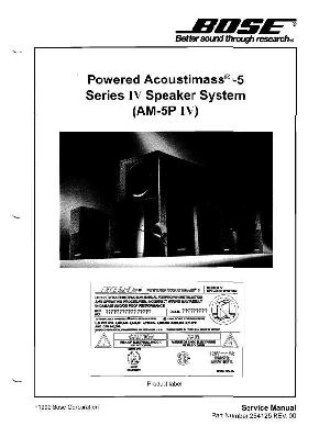 Сервисная инструкция Bose AM-5P IV ― Manual-Shop.ru