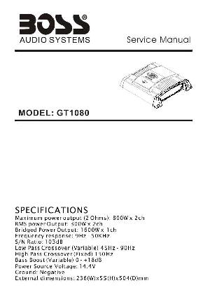 Сервисная инструкция Boss GT1080 ― Manual-Shop.ru