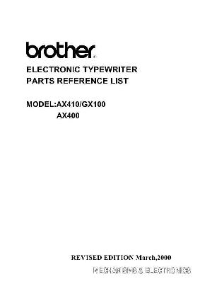 Service manual Brother AX-400, AX-410, GX-410 Каталог запчастей для устройства ― Manual-Shop.ru