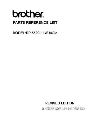 Service manual Brother DP-550CJ, LW-840ic Каталог запчастей для устройства ― Manual-Shop.ru