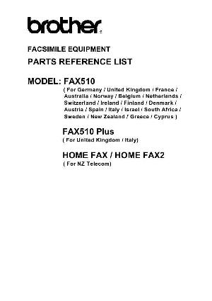 Service manual Brother Fax 510 Plus Home Fax Каталог запчастей для устройства ― Manual-Shop.ru