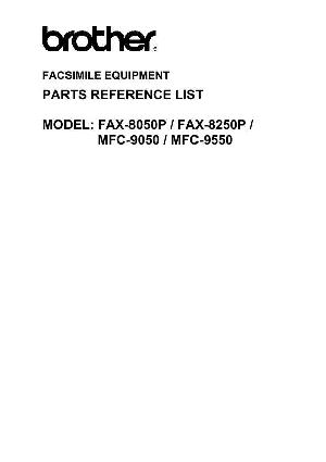 Service manual Brother Fax 8050p, 8250p, MFC-9050, 9550 Каталог запчастей для устройства ― Manual-Shop.ru