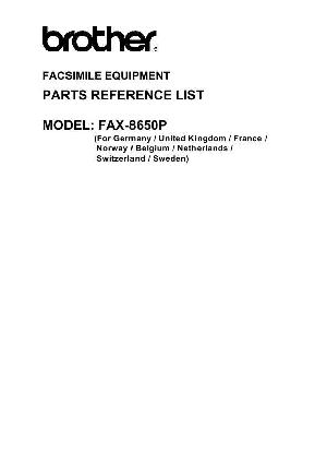 Service manual Brother Fax 8650p Каталог запчастей для устройства ― Manual-Shop.ru