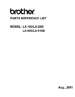 Service manual Brother LX 180, 200, 900, 910d Каталог запчастей для устройства ― Manual-Shop.ru