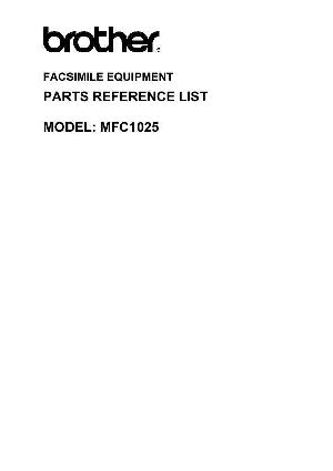 Сервисная инструкция Brother MFC-1025 Каталог запчастей для устройства ― Manual-Shop.ru