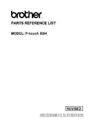 Service manual Brother P-touch bb4 Каталог запчастей для устройства ― Manual-Shop.ru