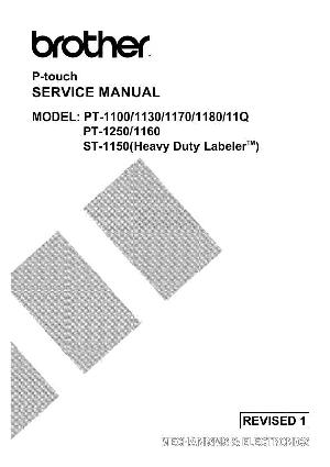 Сервисная инструкция Brother PT-1100, 1130, 1170, 1180, 11q, 1160, 1250, st1150 ― Manual-Shop.ru