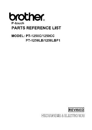 Service manual Brother PT-1250 c, cc, lb, lbf1 Каталог запчастей для устройства ― Manual-Shop.ru