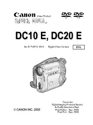 Сервисная инструкция Canon DC-10E, DC-20E ― Manual-Shop.ru