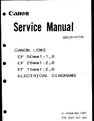 Сервисная инструкция Canon EF-50-1.8, EF-28-2.8, EF-15-2.8 ― Manual-Shop.ru