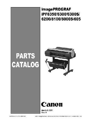 Сервисная инструкция Canon iPF6300, iPF6350, iPF6300S, iPF6200, iPF6100, iPF6000S, iPF605 (Parts Catalog) ― Manual-Shop.ru