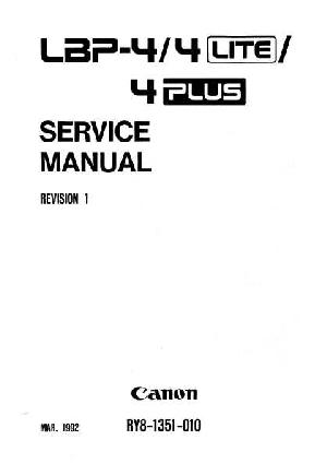 Сервисная инструкция Canon LBP-4, LBP-4LITE, LBP-4PLUS ― Manual-Shop.ru
