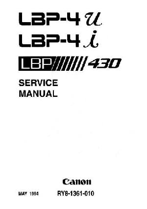 Сервисная инструкция Canon LBP-4Uб LBP-4I, LBP-430 ― Manual-Shop.ru