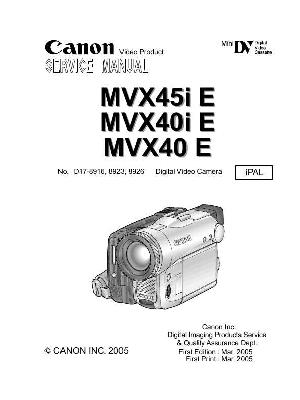 Service manual Canon MVX-40, MVX-40i, MVX-45i ― Manual-Shop.ru