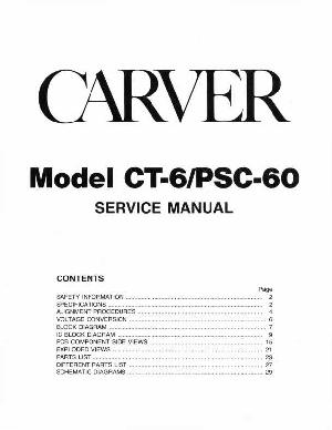 Сервисная инструкция Carver CT-6, PSC-60 ― Manual-Shop.ru