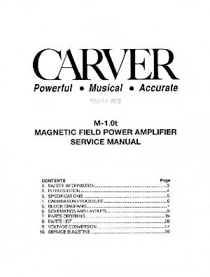 Service manual Carver M-1.0T ― Manual-Shop.ru