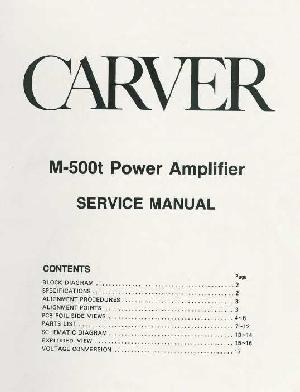 Service manual Carver M-500T ― Manual-Shop.ru