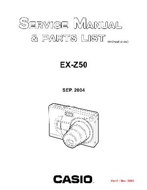 Сервисная инструкция Casio EX-Z50 ― Manual-Shop.ru