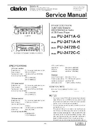 Сервисная инструкция Clarion PU-2471A, PU-2472BC ― Manual-Shop.ru