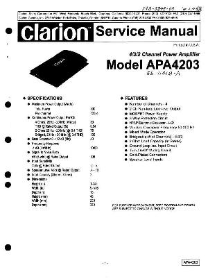 Сервисная инструкция Clarion APA4203 ― Manual-Shop.ru