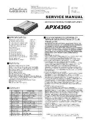 Сервисная инструкция Clarion APX4360 ― Manual-Shop.ru