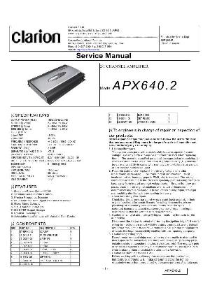 Service manual Clarion APX640.2 ― Manual-Shop.ru